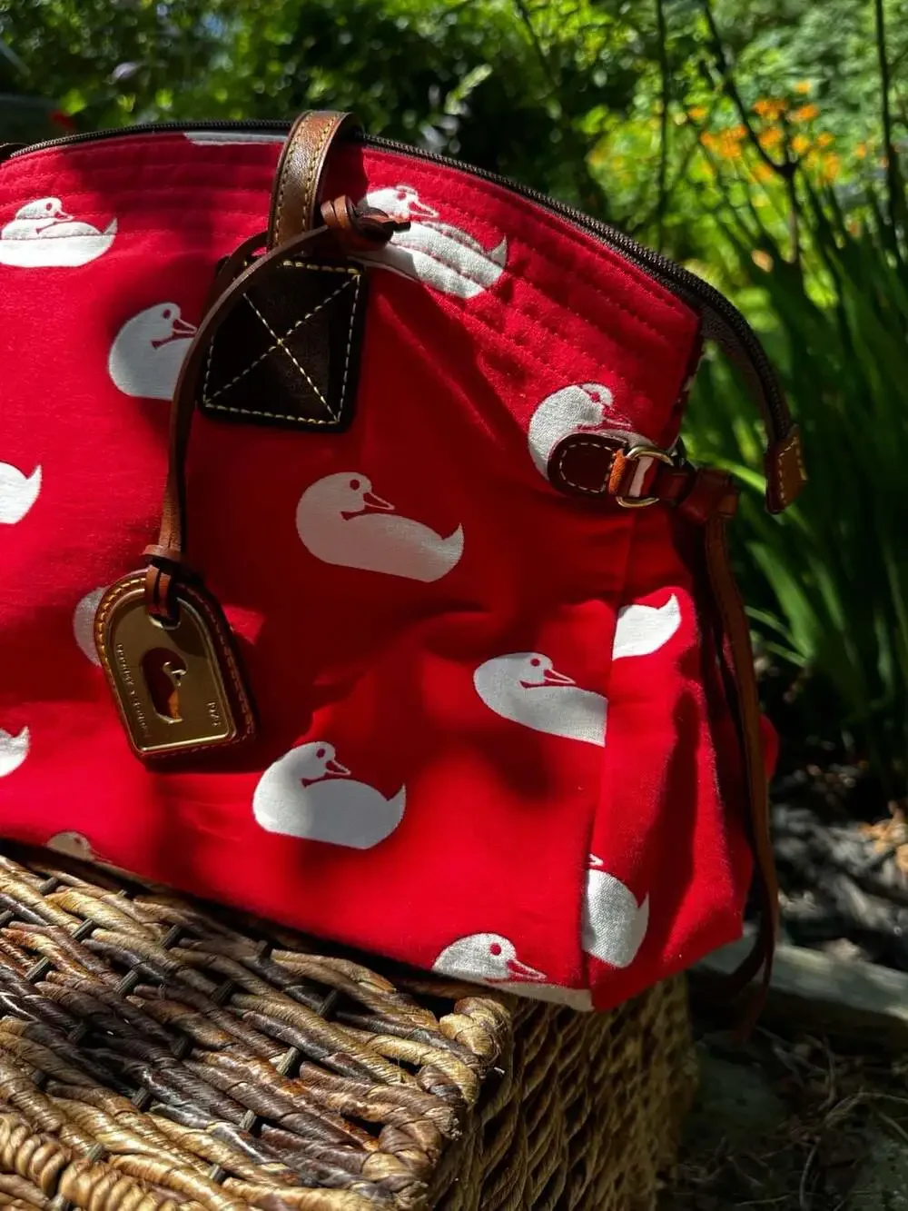 Dooney & Bourke Samantha Sport Duck Canvas Satchel in Red Y2K EUC ❤️ 🦆